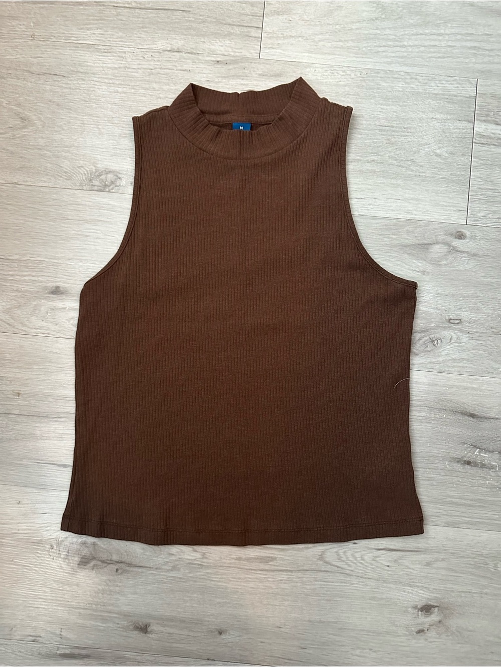 Old Navy Brown Ribbed Sleeveless Mock Neck Tank